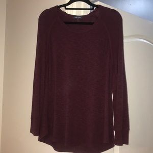 Laila Jayde Maroon Long Sleeve Knit Top